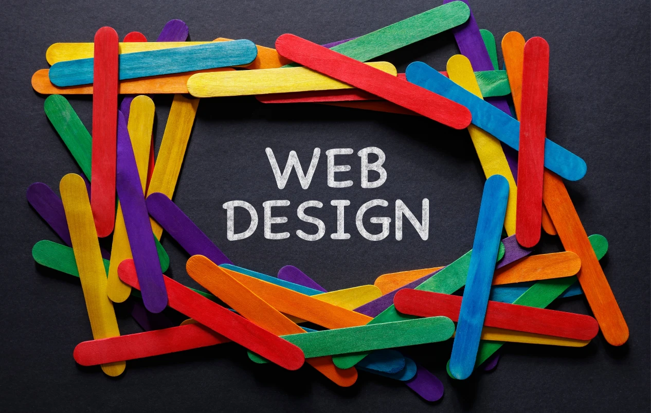 Colorful Sticks Around The Word Web Design