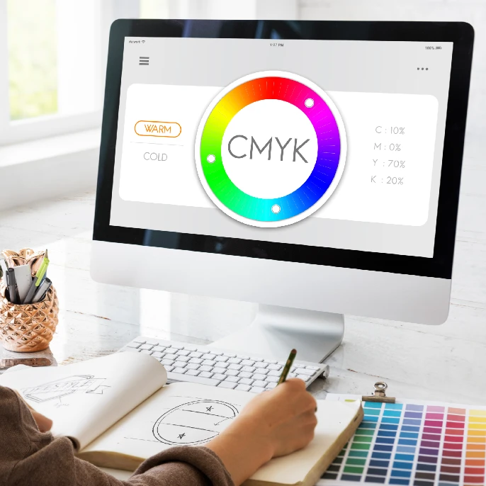 CMYK Code Showing on Monitor