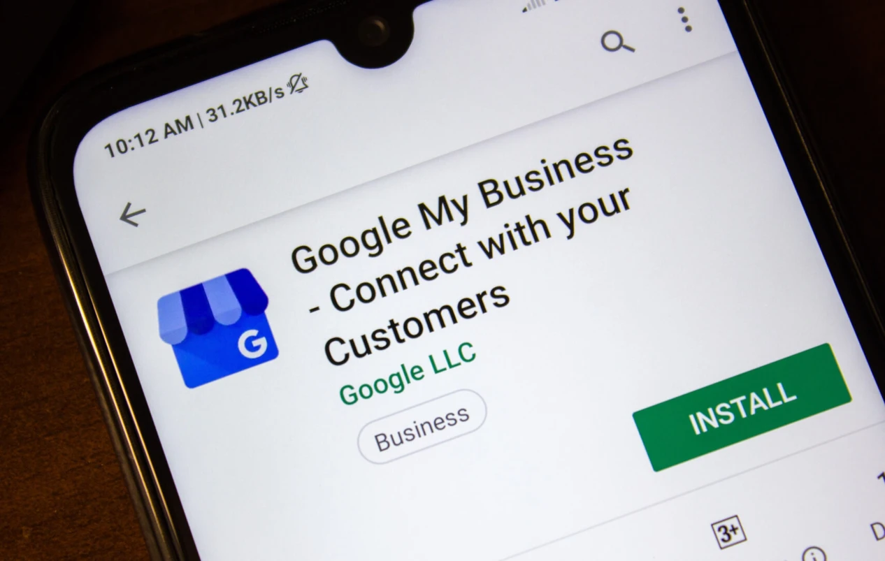 Google My Business Install Icon on Mobile Phone