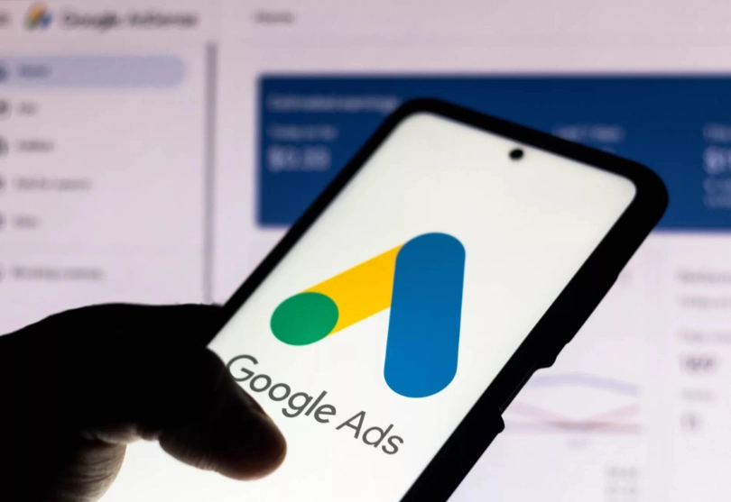 Google ads logo on smartphone