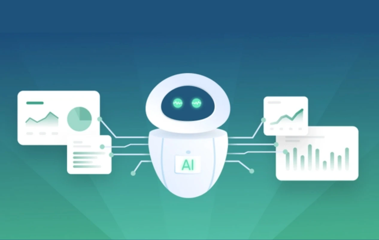 A Robot with Analytics Icon in its Hands