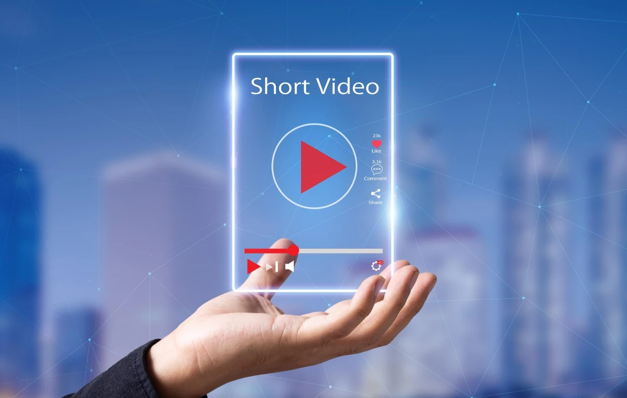 Virtual Short Video Player in a Person's Hand