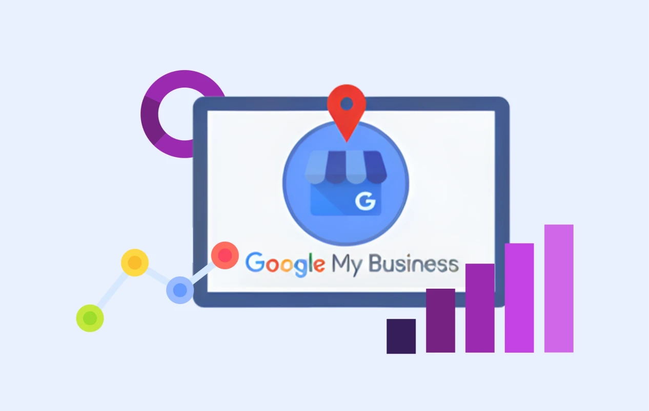 Google My Business Logo with Marketing Elements Around it