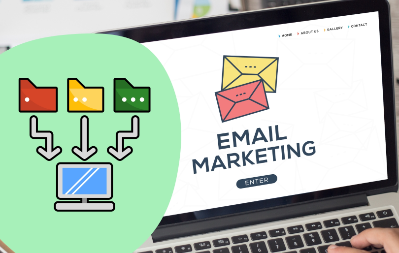 "EMAIL MARKETING" Text on Laptop Screen