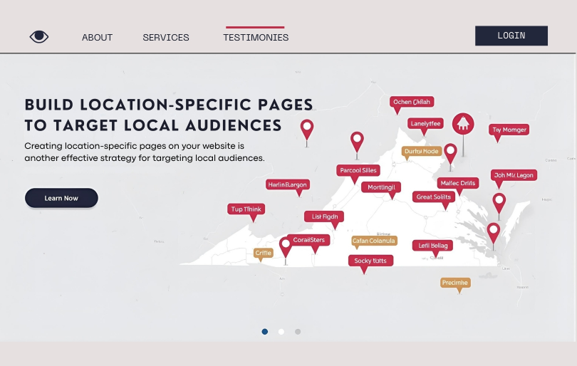 Website Page with Map of Virginia