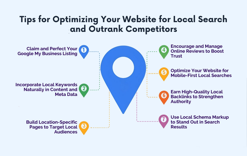Tips for Optimizing Website for Local Search Infographic