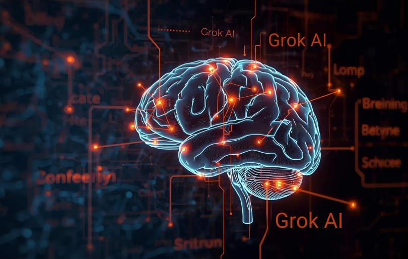 Digital AI Brain Analyzing Human Speech and Text Digital AI Brain Analyzing Human Speech and Text