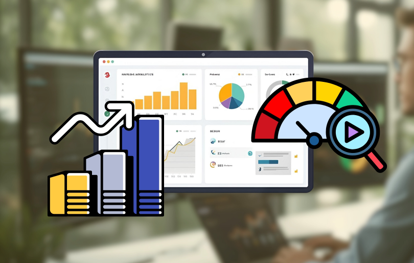 Person Working by Laptop as Background Image