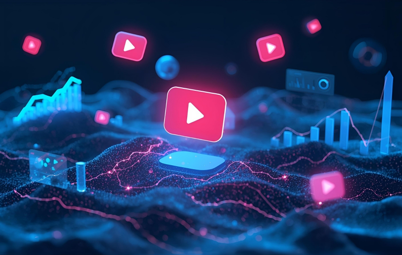 Several Video Player Icons Floating