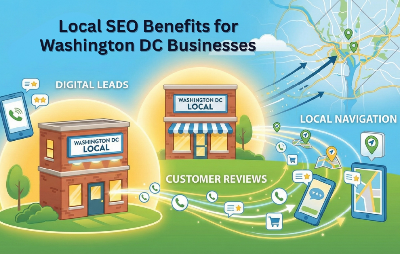 Local Shops and Map Behind Them