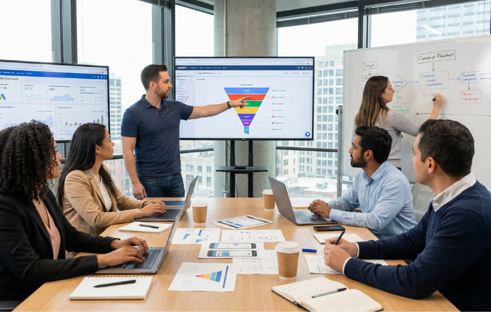 MarketingAgency Business Meeting by Marketing Specialists