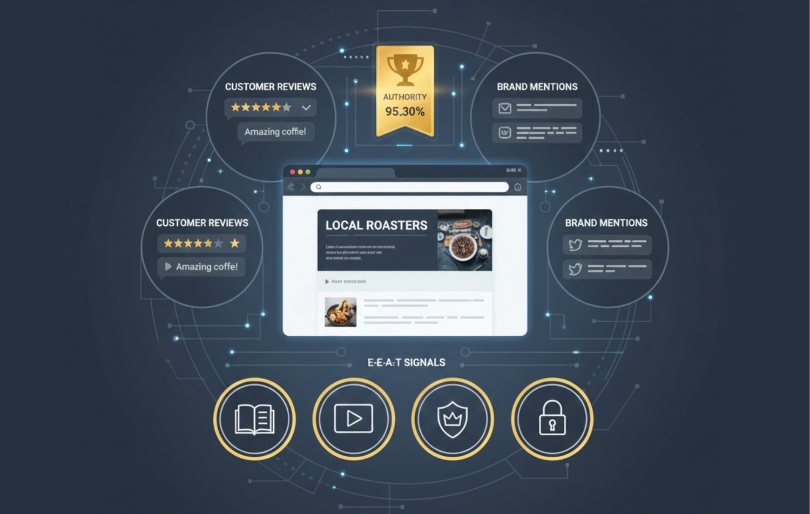 digital authority EEAT signals infographic