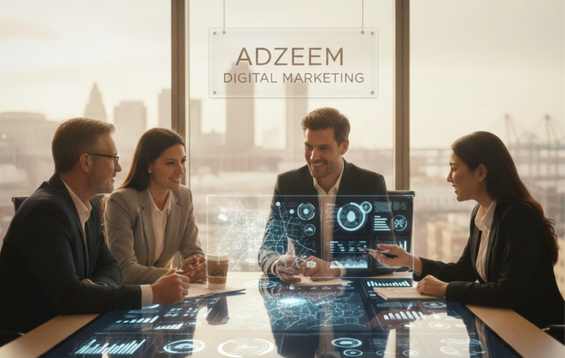 Adzeem digital marketing team meeting