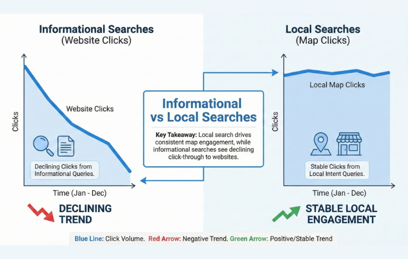 Informational Searches VS Local Searches Infographic