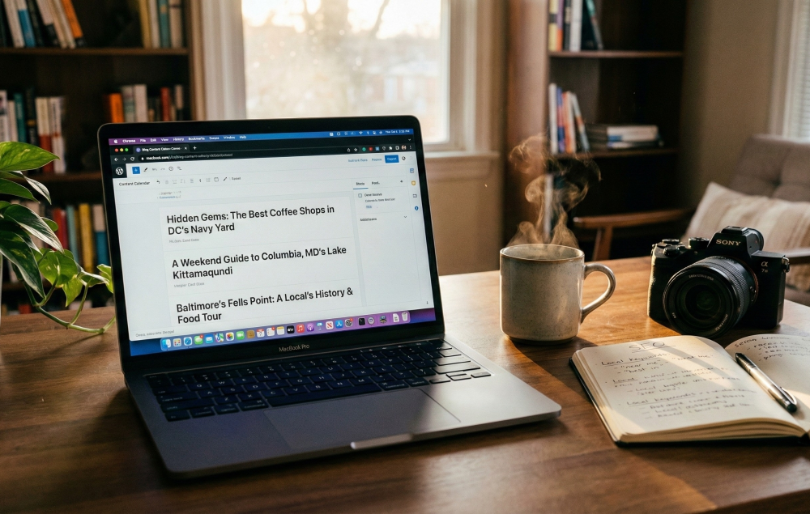 A Laptop and a White Cup on Desk