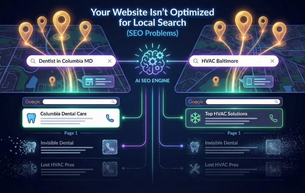 LocalSearch SEO Problems, Dentist in Columbia, HVAC in Baltimore