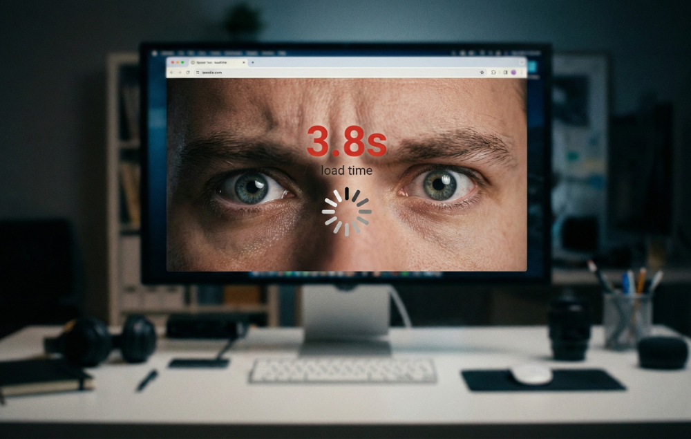 Speed Low Website Load Speed, 3.8s Loading Time