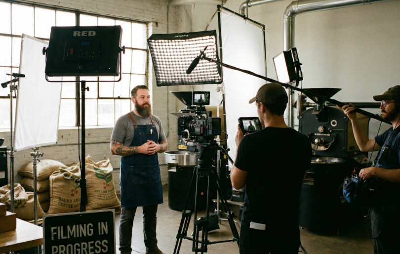 Film Production Team Recording Interview