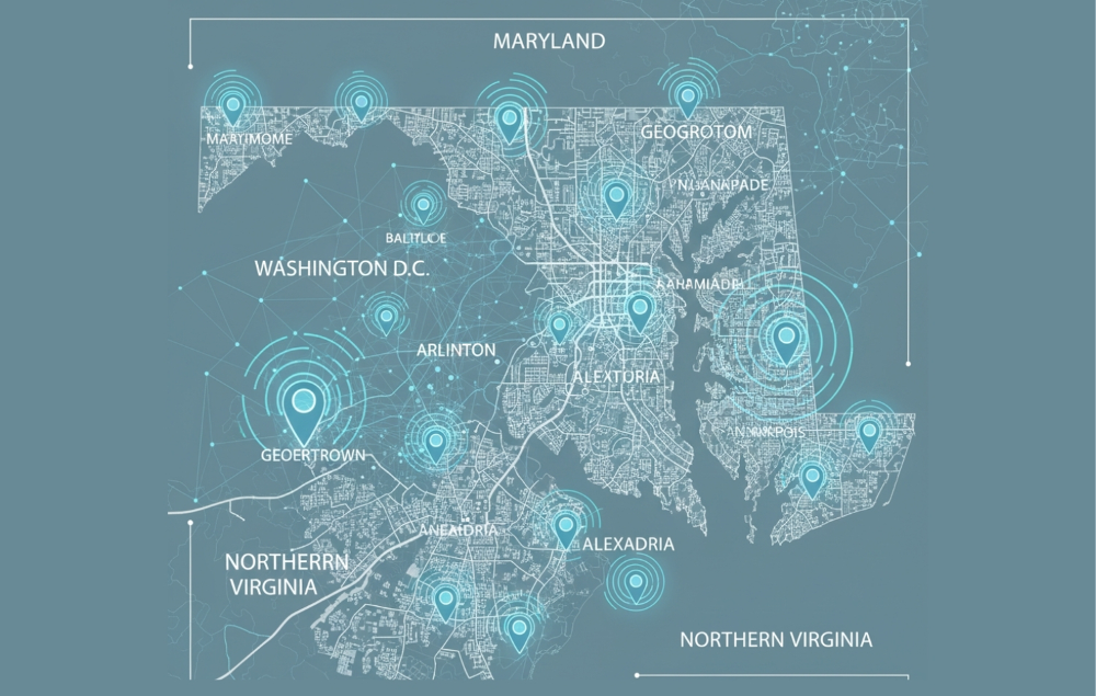 map showing Maryland regional hotspots