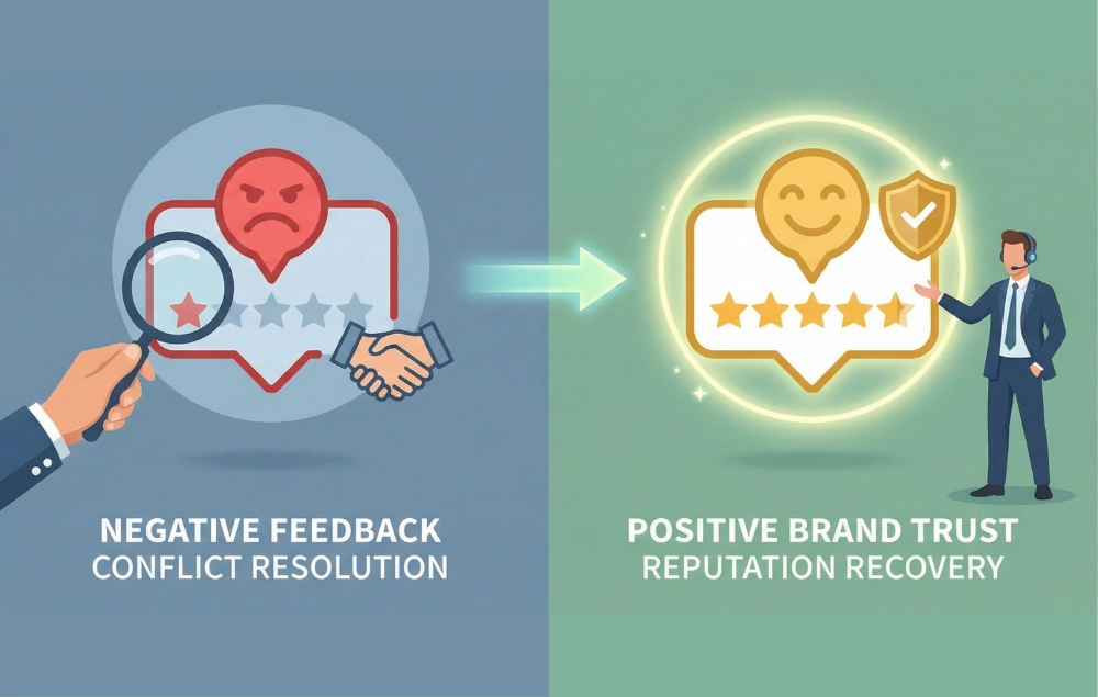 Negative review transformed into positive brand trust