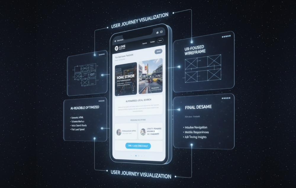 User interface journey visualization infographic