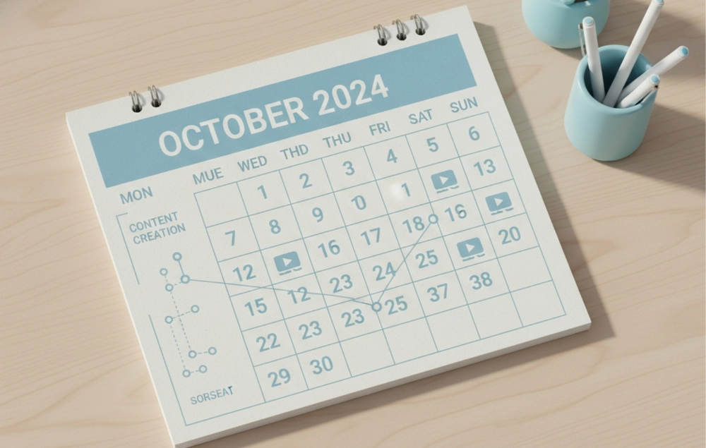 Calendar with scheduled video posts