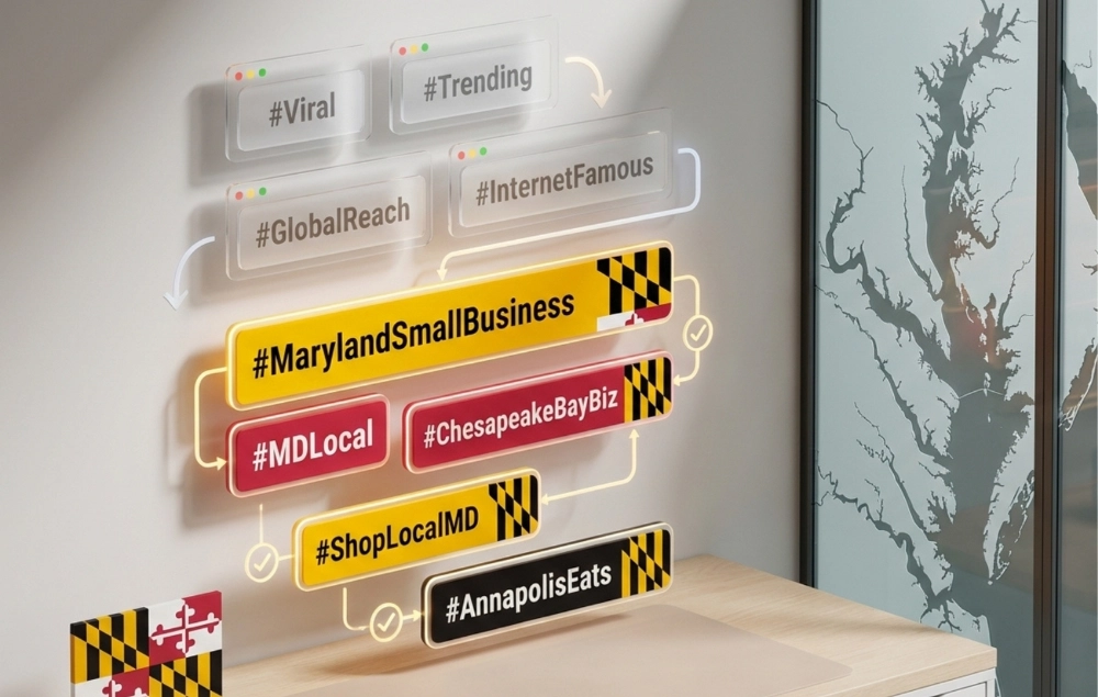 Maryland localized business hashtags