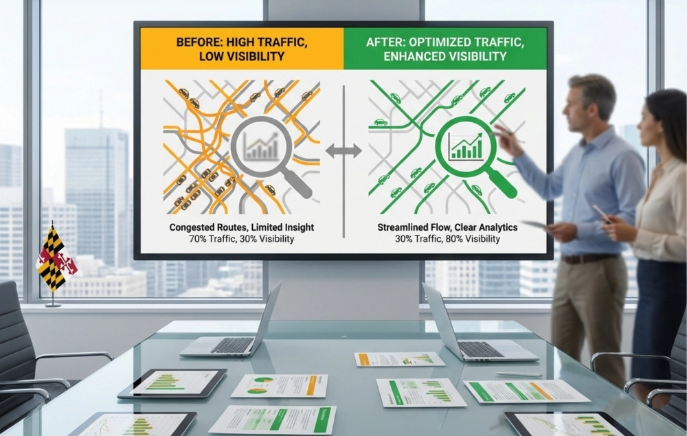 Chart comparing visibility and traffic