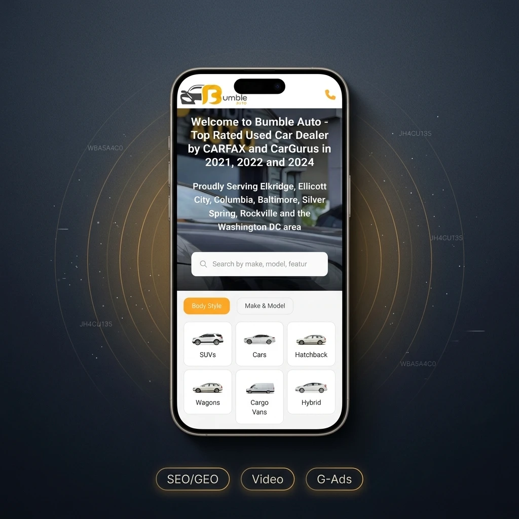 Bumble Auto - mobile browsing · journey context portfolio presentation