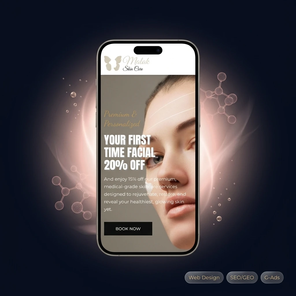 Malak Skin Care - mobile experience portfolio presentation