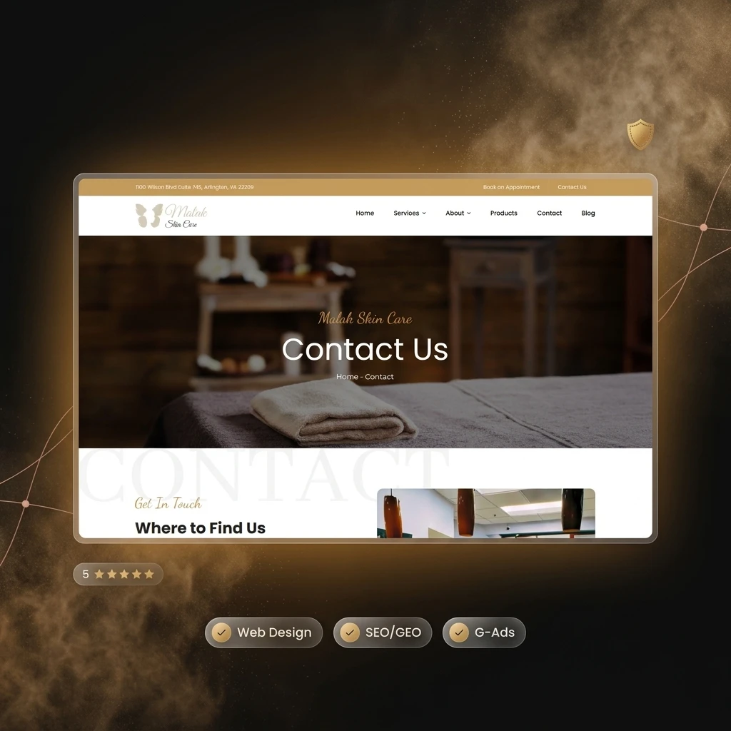 Malak Skin Care - contact journey portfolio presentation