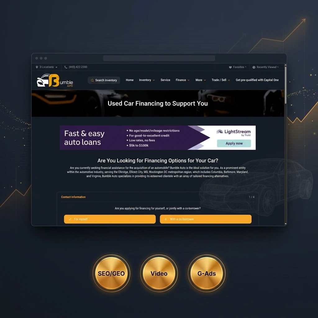 Bumble Auto - customer enquiry journey portfolio presentation